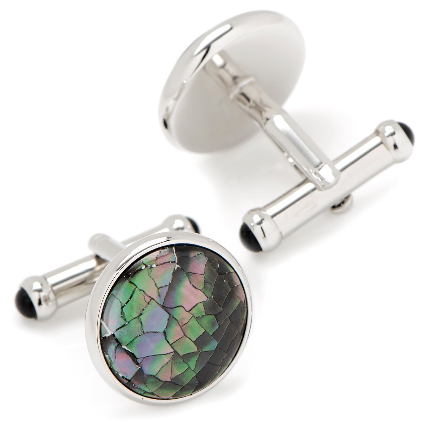 Mosaic Smoke Mother of Pearl 5-Stud Set by Cufflinks.com