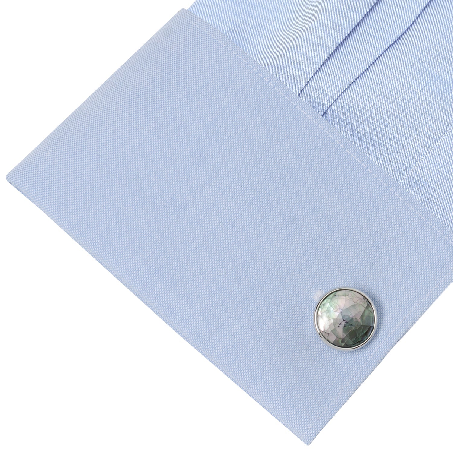 Mosaic Smoke Mother of Pearl 5-Stud Set by Cufflinks.com