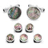 Mosaic Smoke Mother of Pearl 5-Stud Set by Cufflinks.com