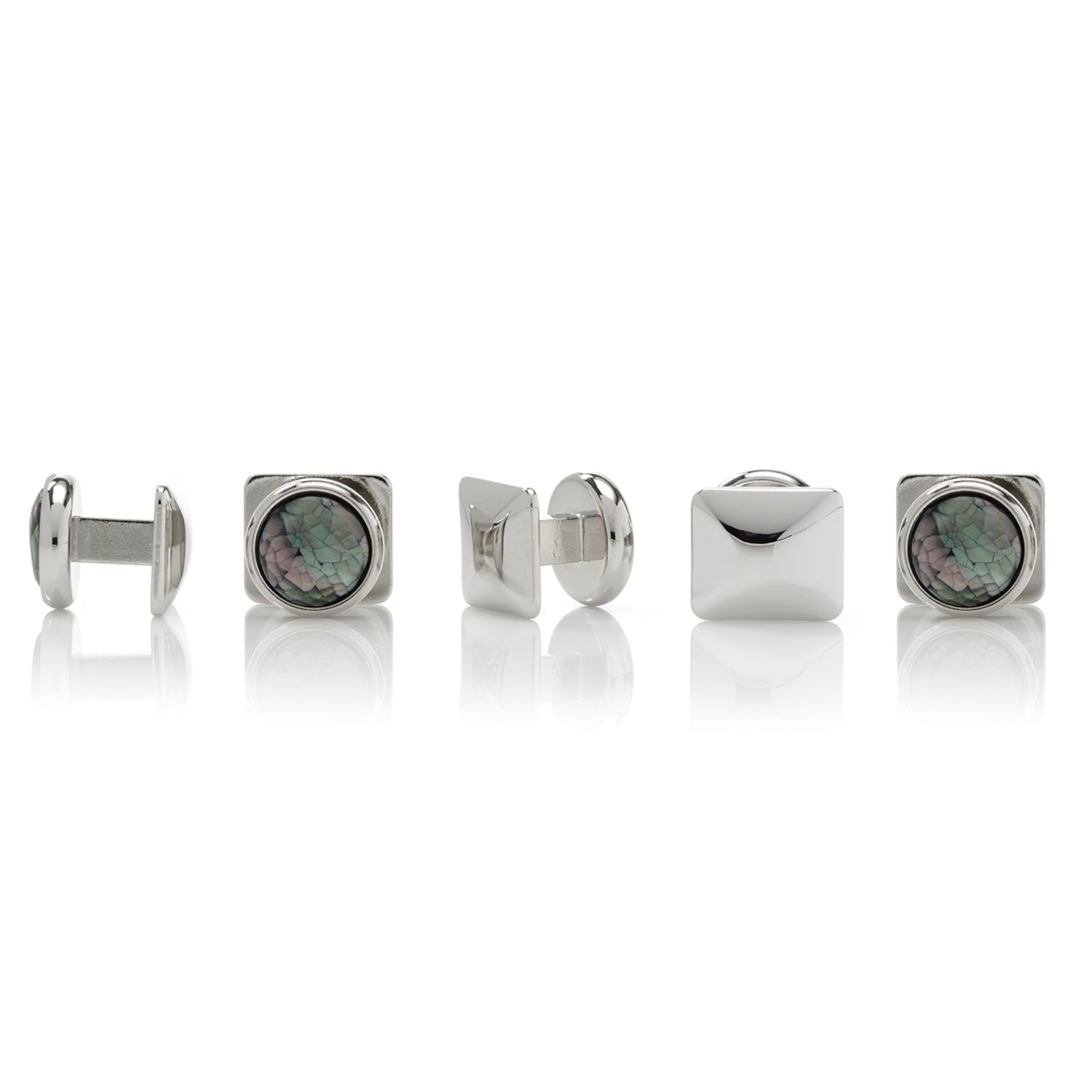 Mosaic Smoke Mother of Pearl 5-Studs by Cufflinks.com