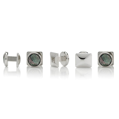 Mosaic Smoke Mother of Pearl 5-Studs by Cufflinks.com