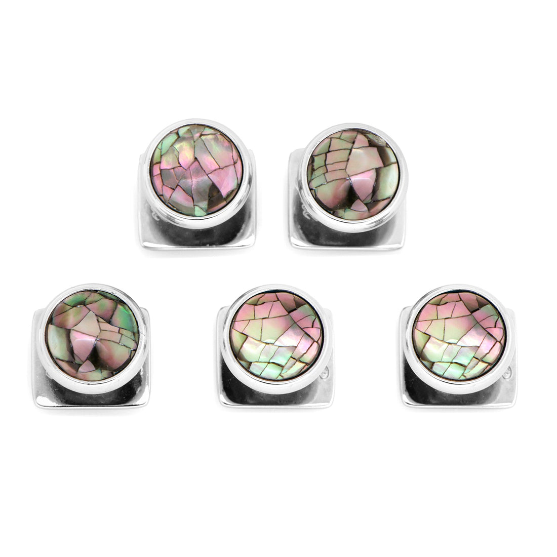 Mosaic Smoke Mother of Pearl 5-Studs by Cufflinks.com