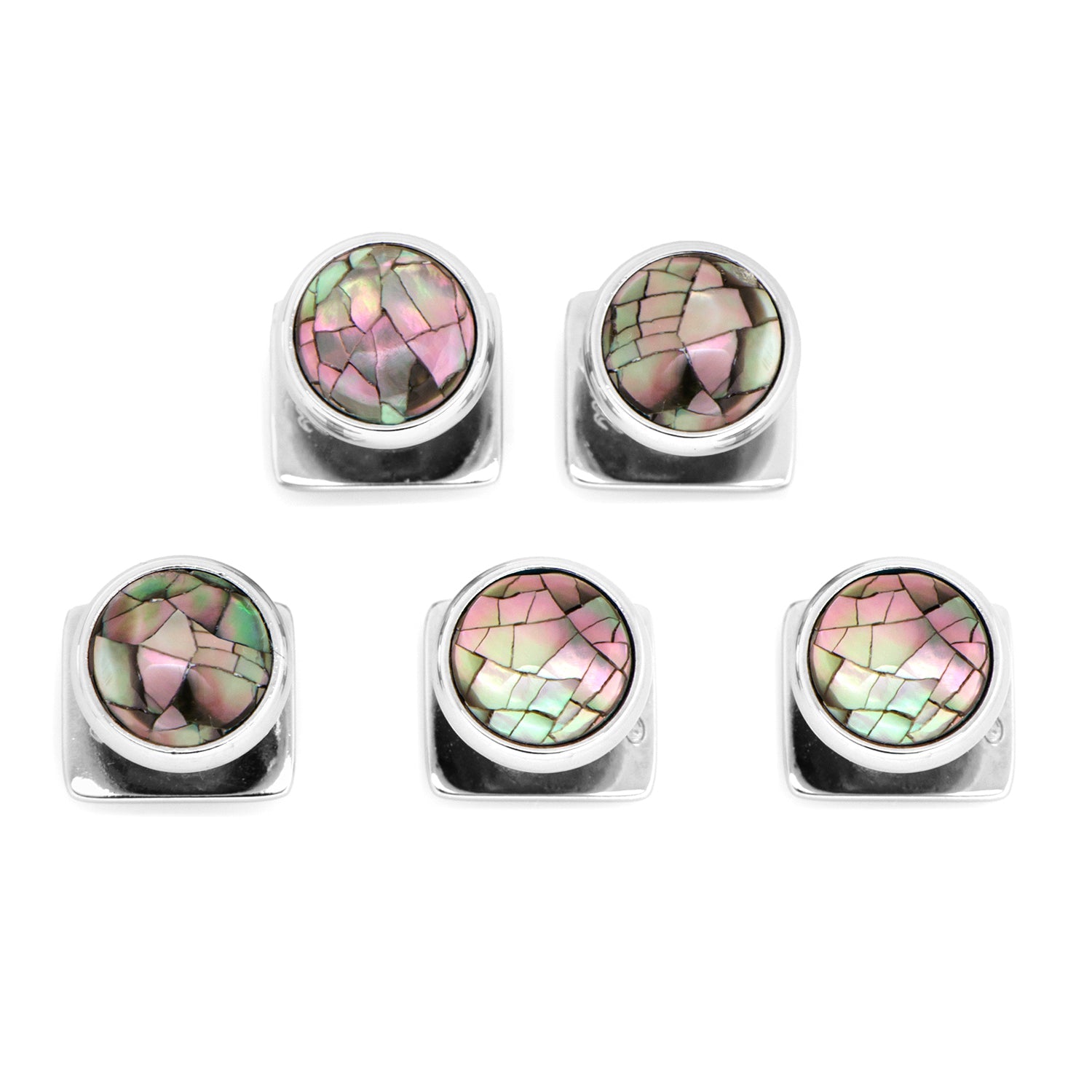 Mosaic Smoke Mother of Pearl 5-Studs by Cufflinks.com