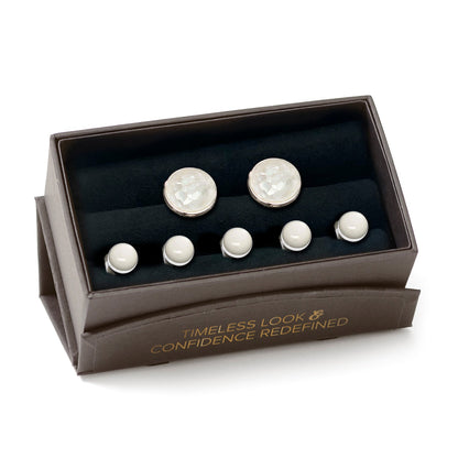 Mixed Mother of Pearl 5-Stud Set by Cufflinks.com