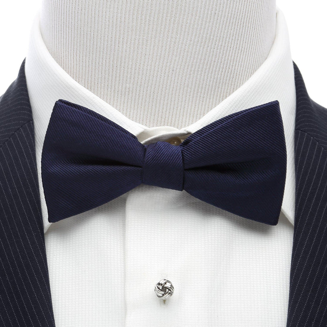 Navy Silk Bow Tie by Cufflinks.com