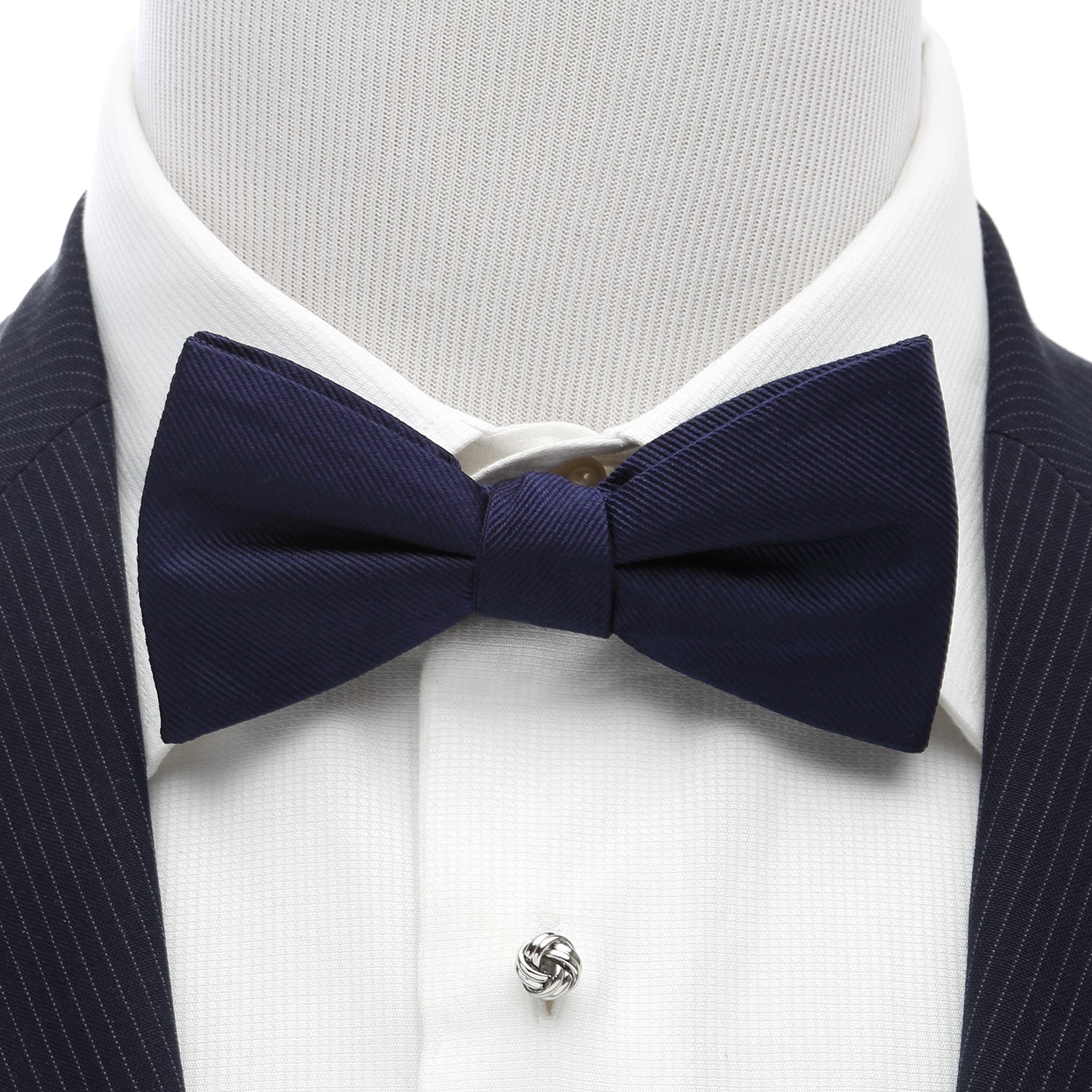Navy Silk Bow Tie by Cufflinks.com