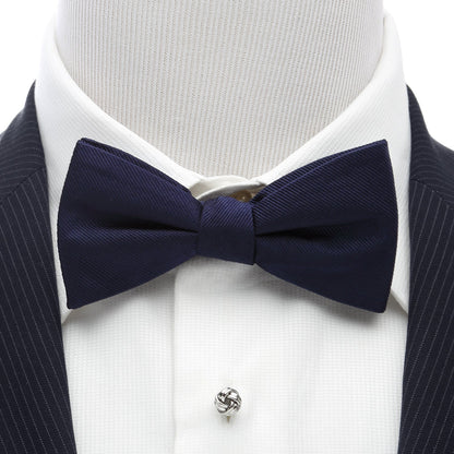 Navy Silk Bow Tie by Cufflinks.com