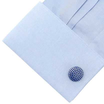 Navy Circle Dot Texture Cufflinks by Cufflinks.com