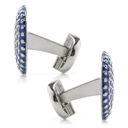 Navy Circle Dot Texture Cufflinks by Cufflinks.com