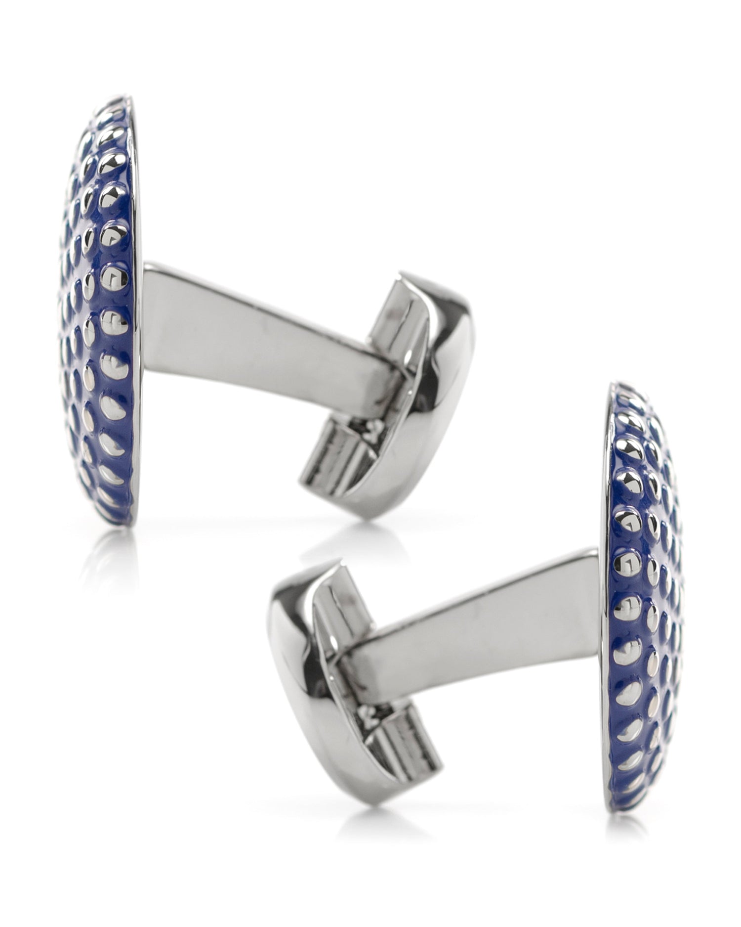 Navy Circle Dot Texture Cufflinks by Cufflinks.com