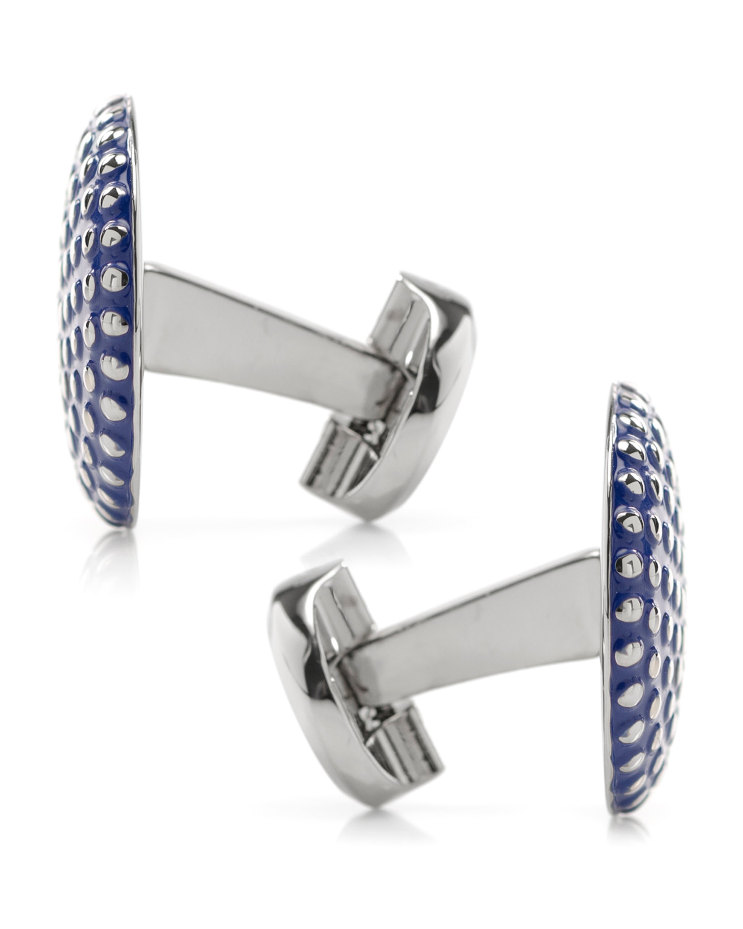 Navy Circle Dot Texture Cufflinks by Cufflinks.com