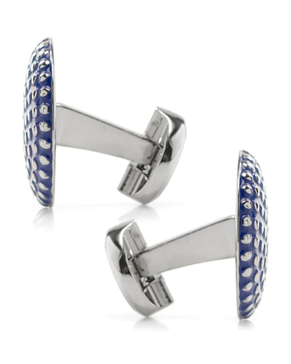 Navy Circle Dot Texture Cufflinks by Cufflinks.com