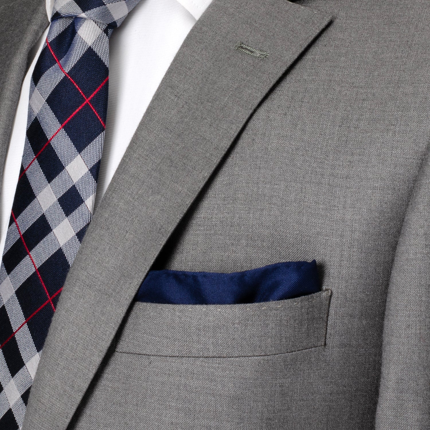 Navy Silk Pocket Square by Cufflinks.com