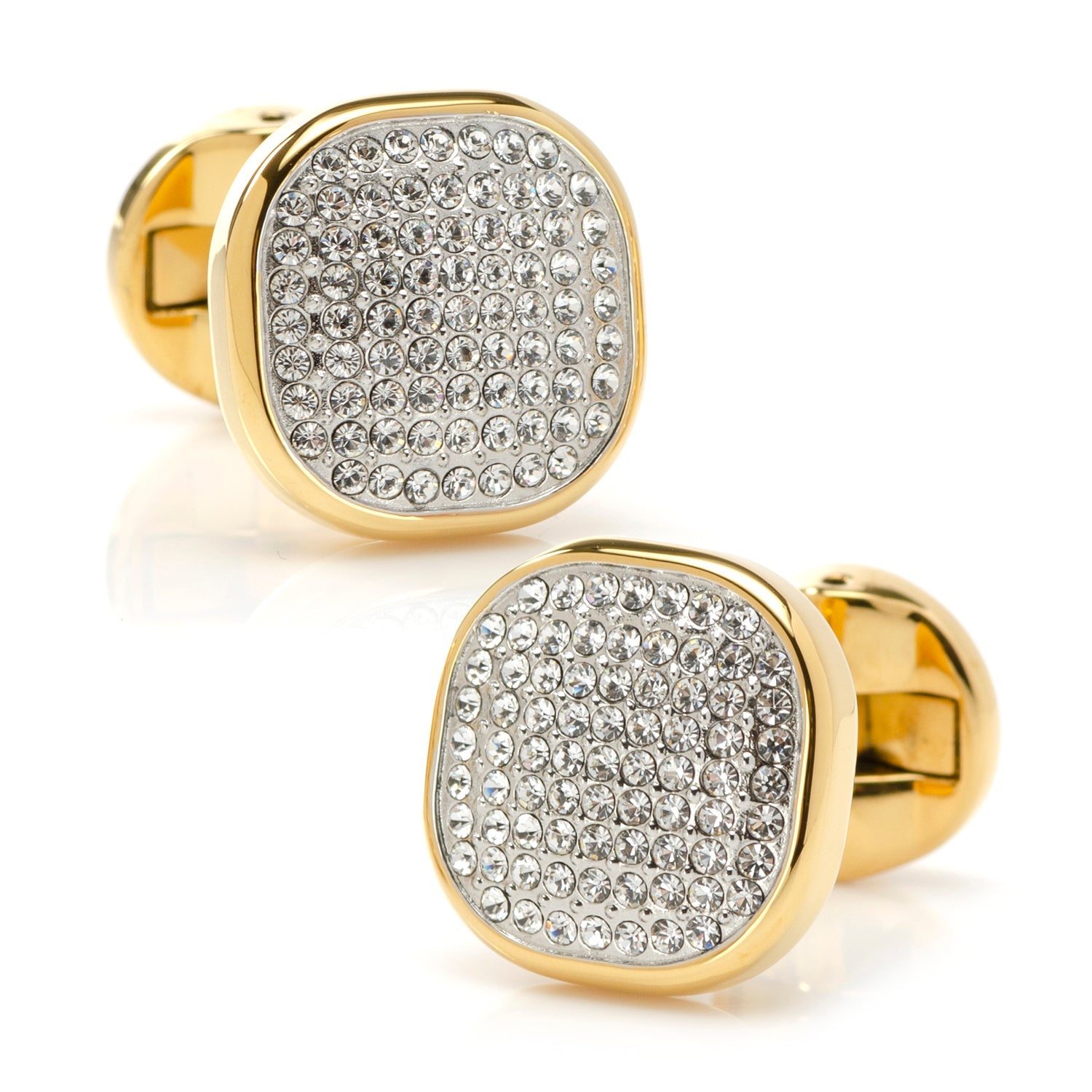 Mixed Gold White Pave Crystal 5-Stud Set by Cufflinks.com
