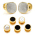Mixed Gold White Pave Crystal 5-Stud Set by Cufflinks.com