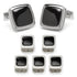 Onyx Cushion Stainless Steel 5-Stud Set by Cufflinks.com