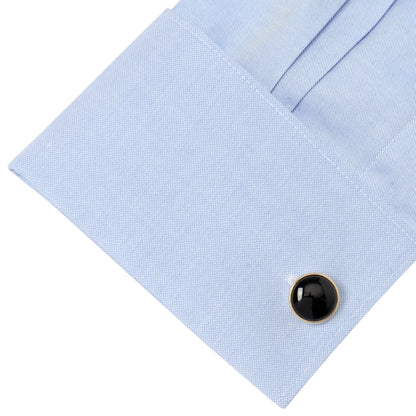 Gold and Onyx Cufflinks by Cufflinks.com