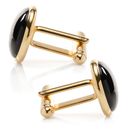 Gold and Onyx Cufflinks by Cufflinks.com
