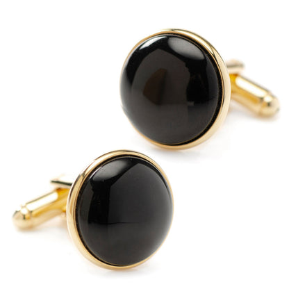 Gold and Onyx Cufflinks by Cufflinks.com