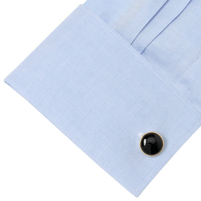 Gold and Onyx 5-Stud Set by Cufflinks.com