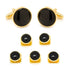 Gold and Onyx 5-Stud Set by Cufflinks.com