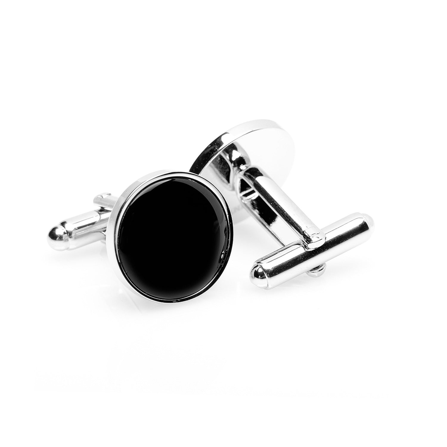 Silver and Onyx Cufflinks by Cufflinks.com