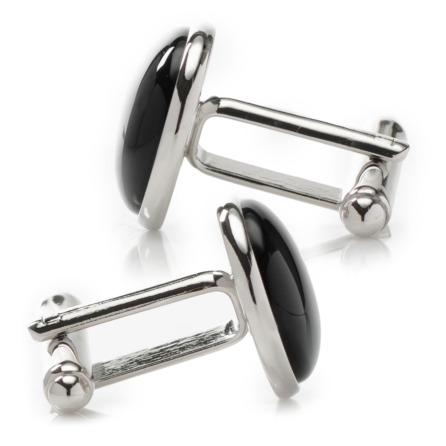 Silver and Onyx Cufflinks by Cufflinks.com