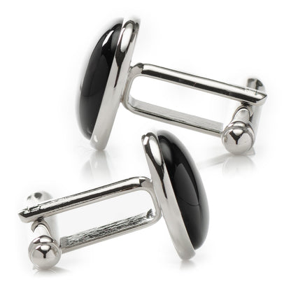 Silver and Onyx Cufflinks by Cufflinks.com