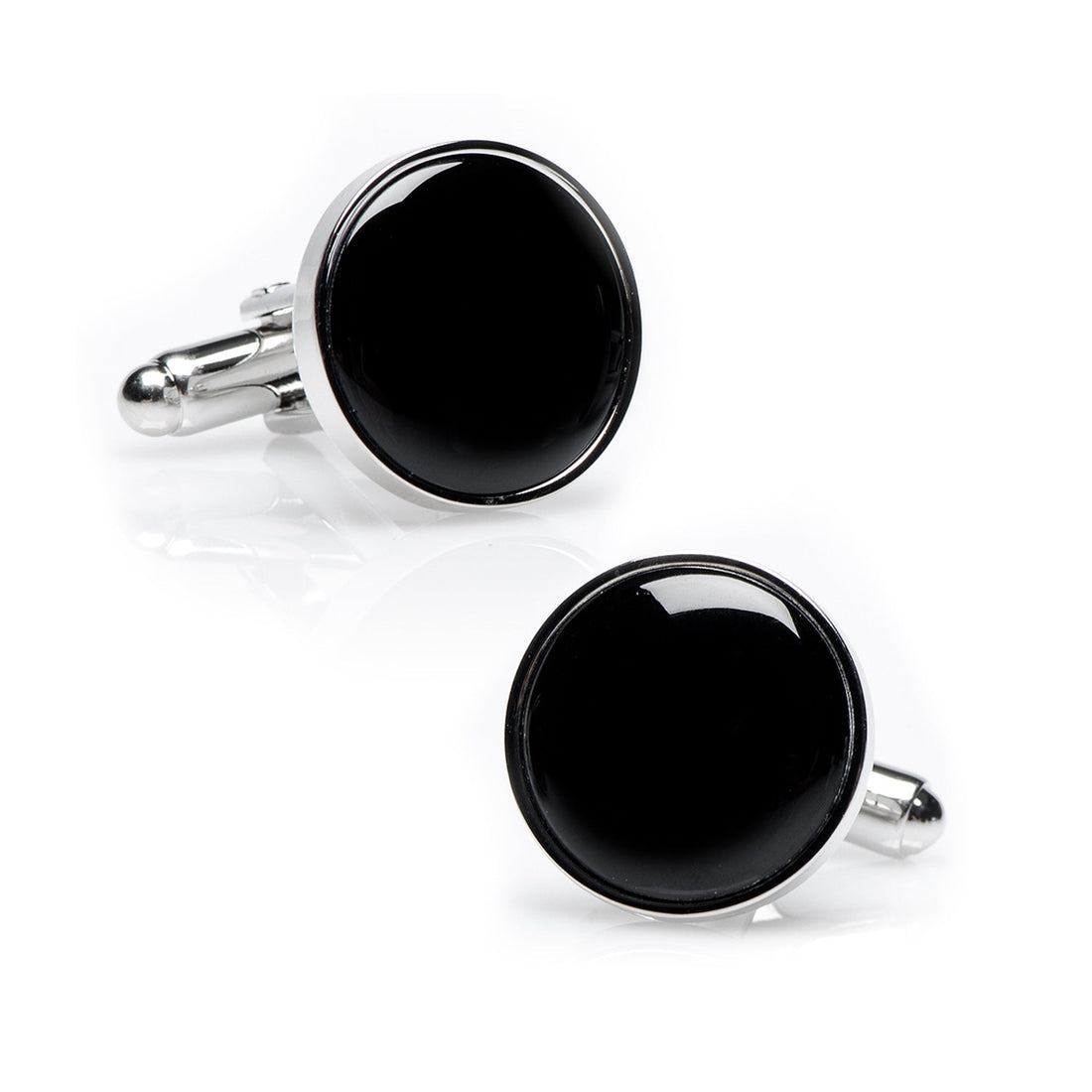 Silver and Onyx Cufflinks by Cufflinks.com