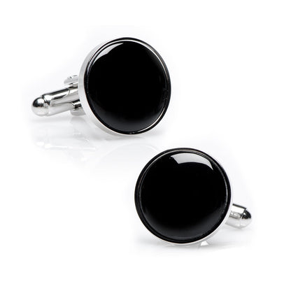 Silver and Onyx Cufflinks by Cufflinks.com
