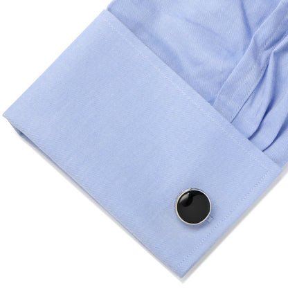 Onyx I Love You Stainless Steel Cufflinks - DestGlow