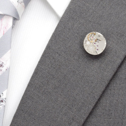 Open Edge Skeleton Watch Movement Lapel Pin by Cufflinks.com