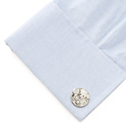 Open Edge Skeleton Watch Movement Cufflinks by Cufflinks.com