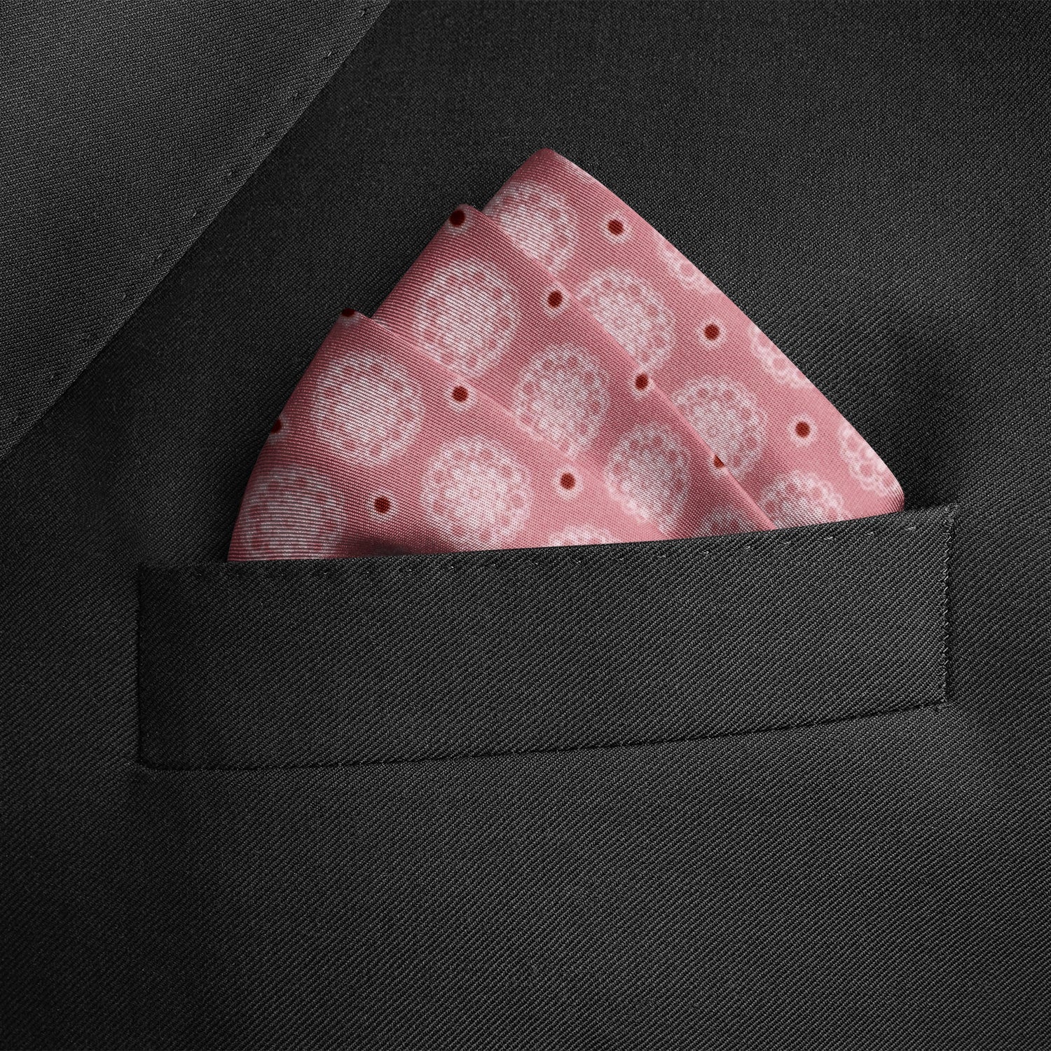 Dusty Blush Floral Motif Pocket Square by Cufflinks.com