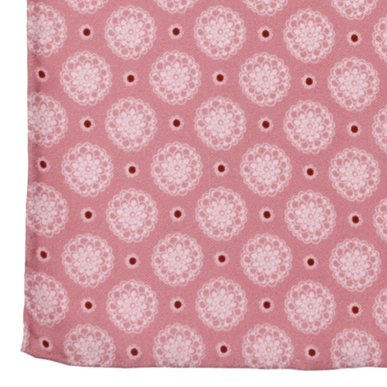 Dusty Blush Floral Motif Pocket Square by Cufflinks.com