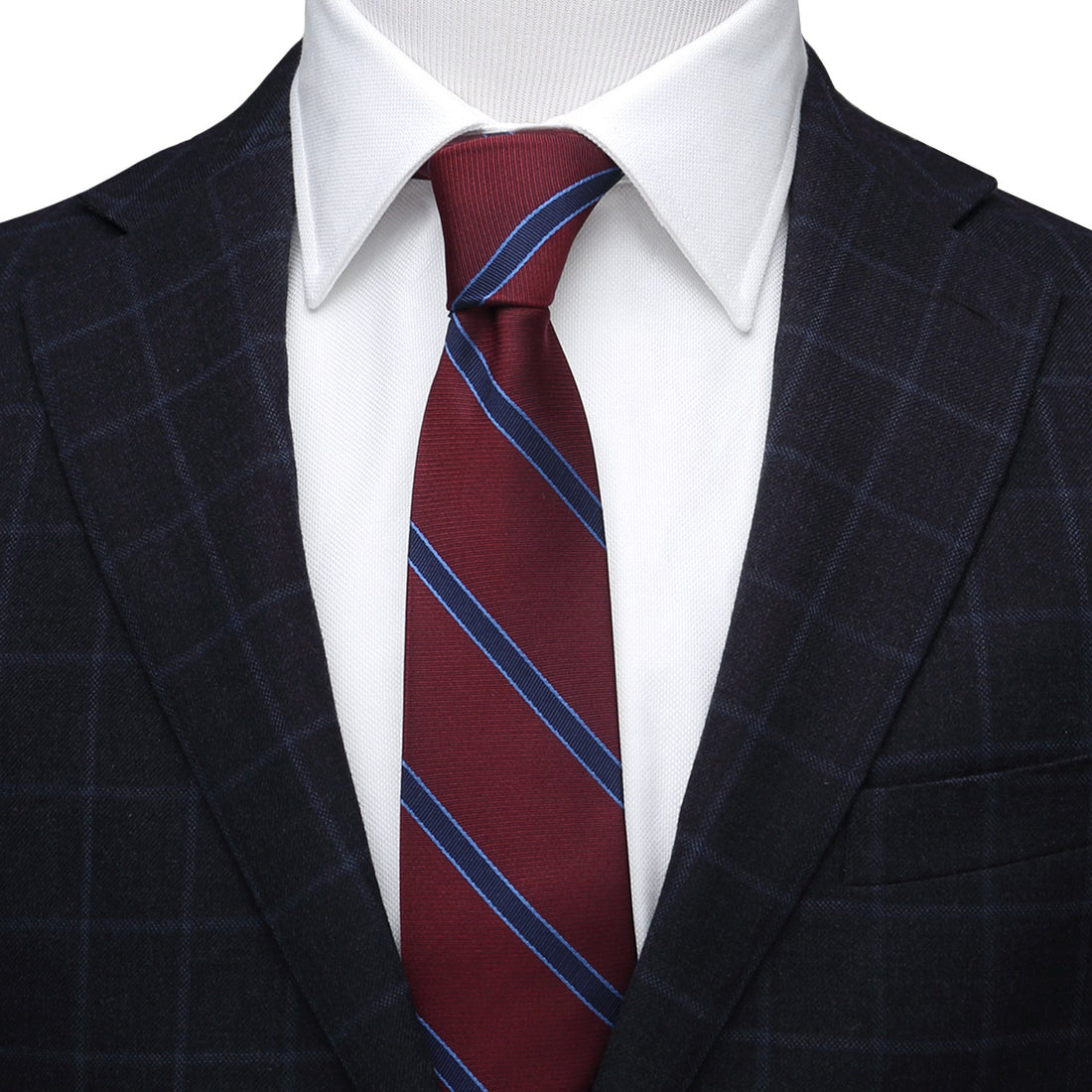 The Phillip Tie (Burgundy Stripe Men&