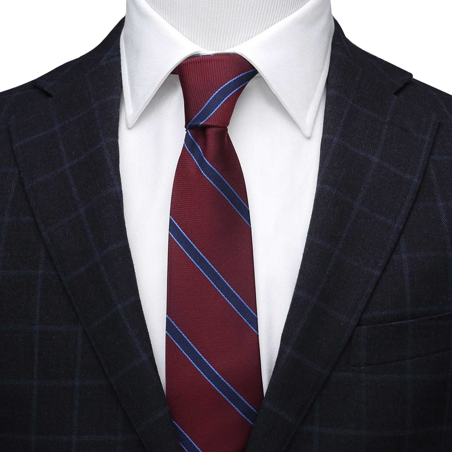 The Phillip Tie (Burgundy Stripe Men&