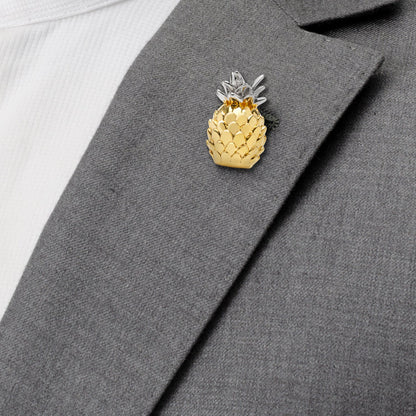 Pineapple 3D Lapel Pin by Cufflinks.com