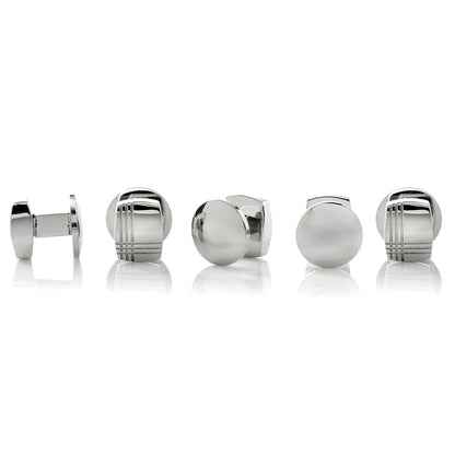 Stainless Steel Tartan Plaid 5-Stud Set by Cufflinks.com