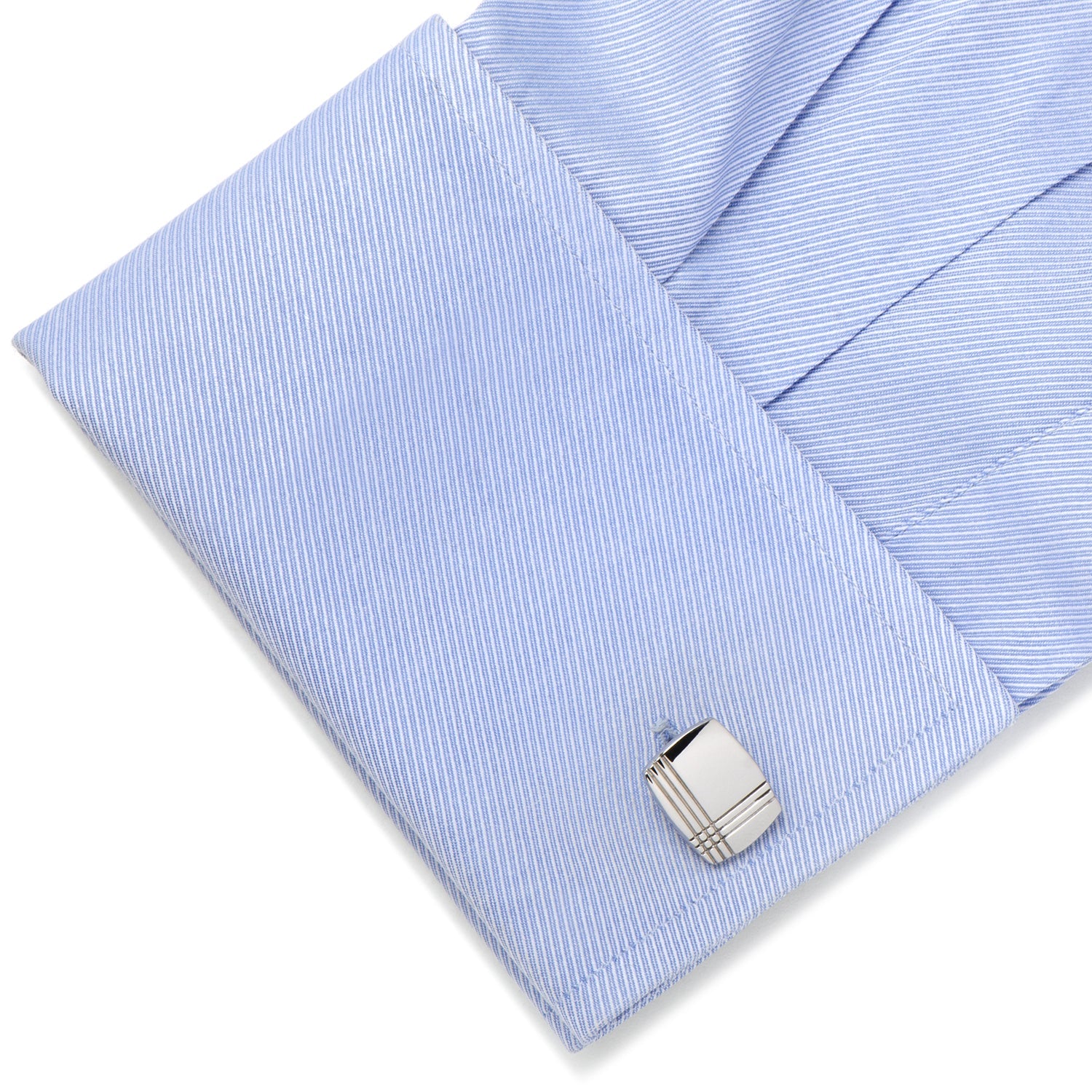 Stainless Steel Tartan Plaid 5-Stud Set by Cufflinks.com