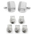Stainless Steel Tartan Plaid 5-Stud Set by Cufflinks.com