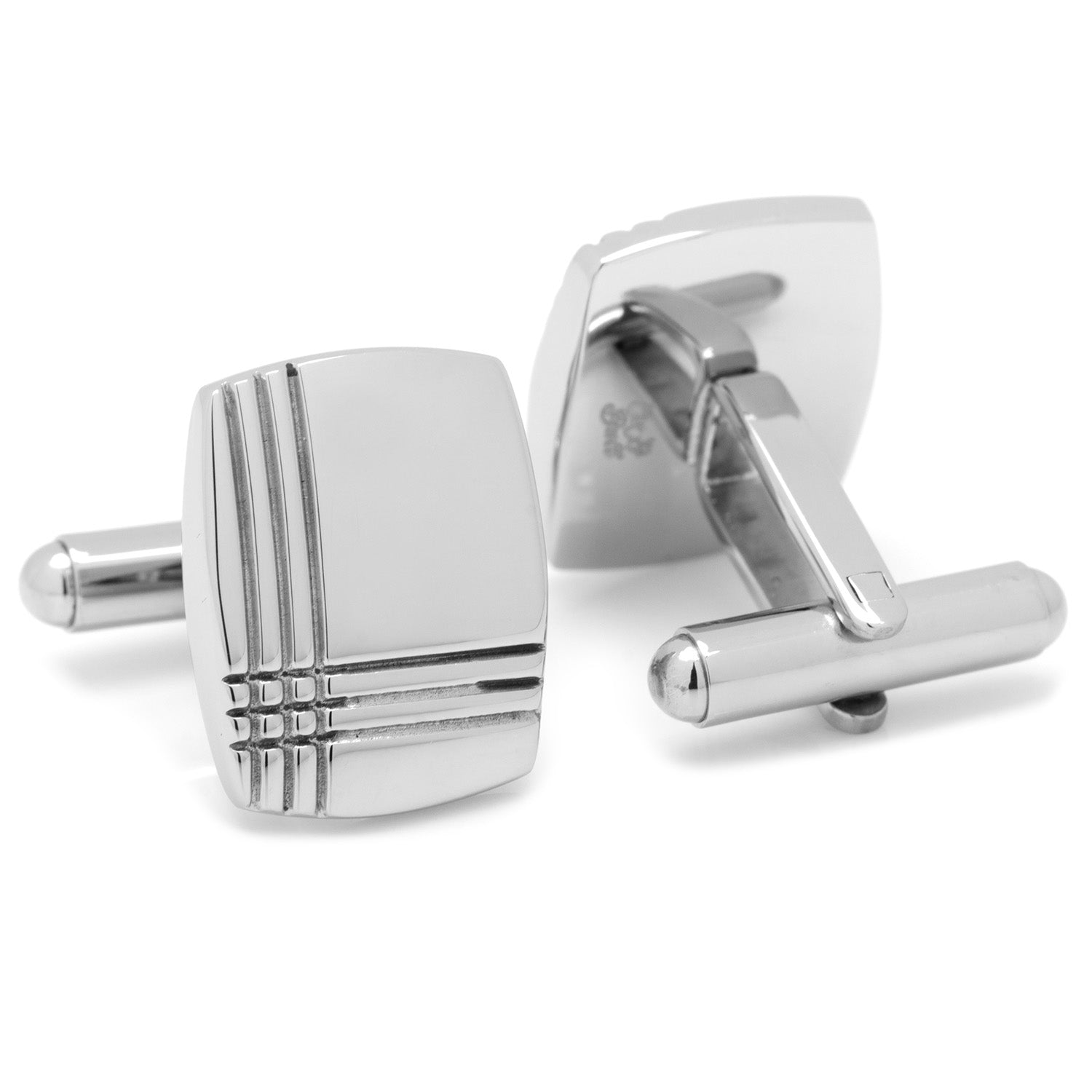 Stainless Steel Tartan Plaid Cufflinks by Cufflinks.com