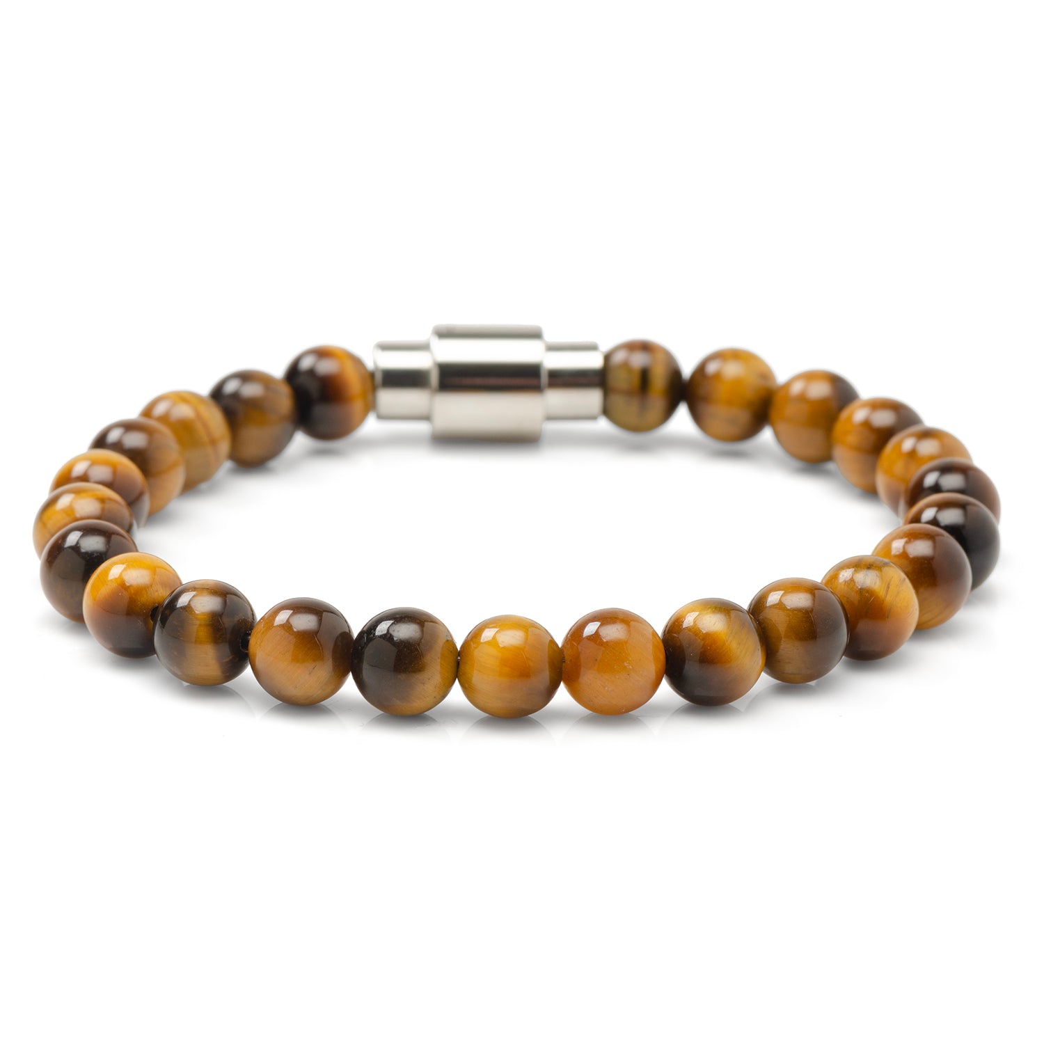 Tigers Eye Beaded Bracelet with Magnetic Closure by Cufflinks.com