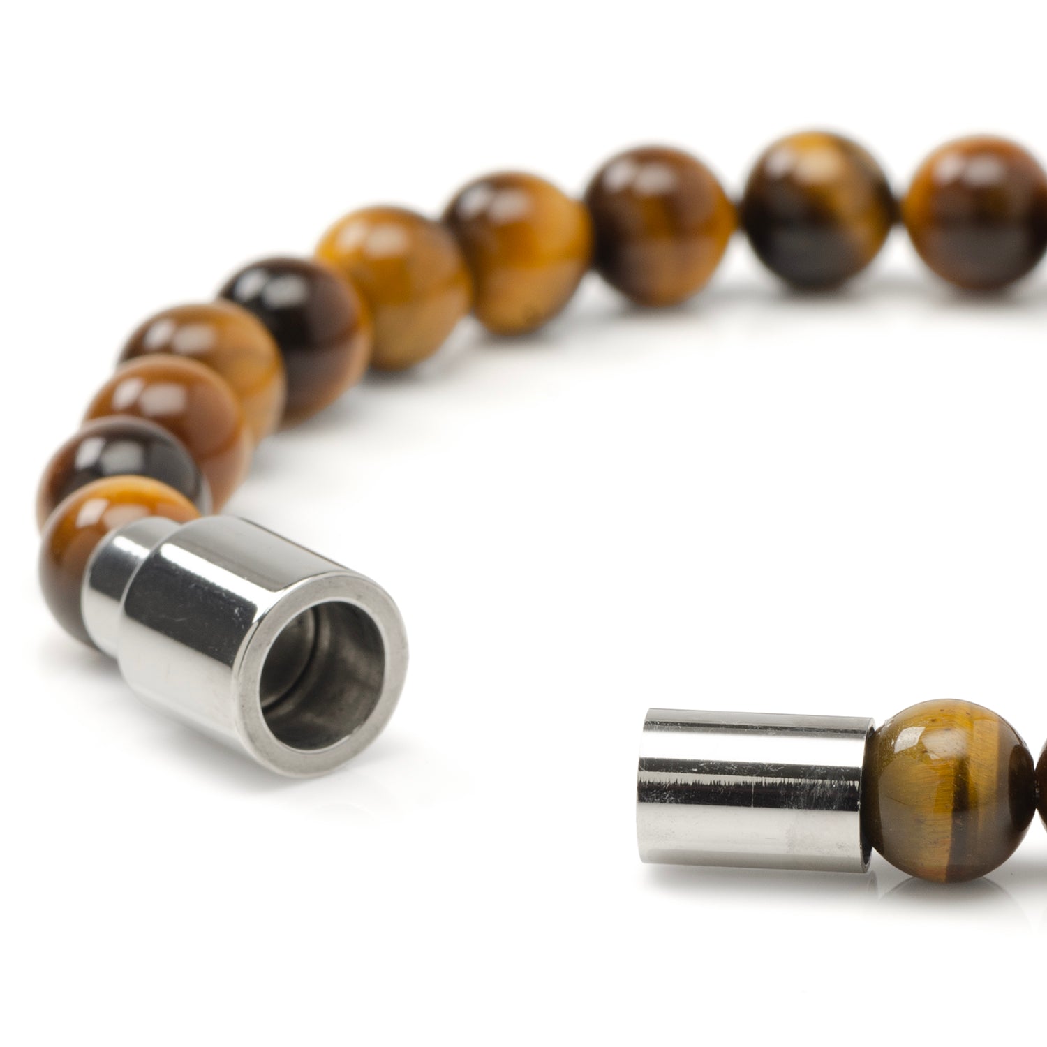 Tigers Eye Beaded Bracelet with Magnetic Closure by Cufflinks.com