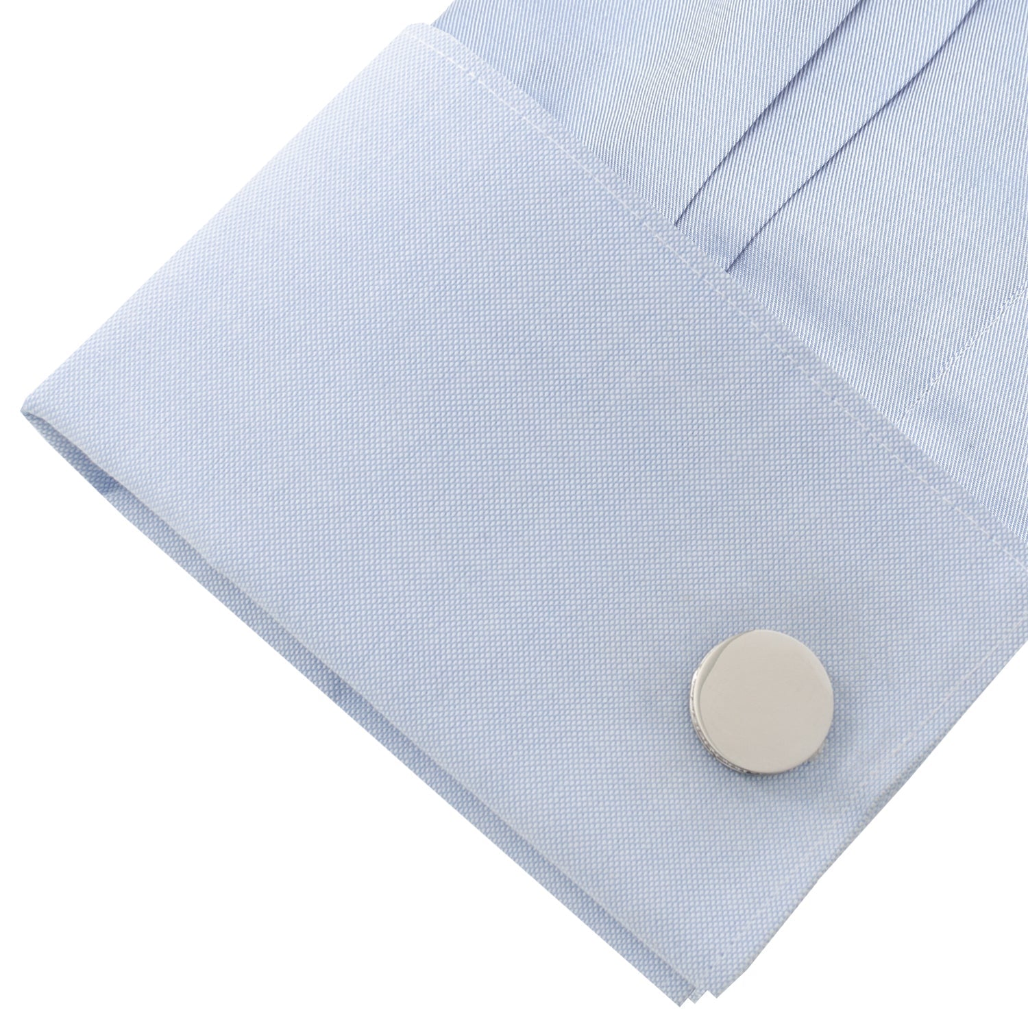 Stainless Steel Engravable Pave Edge Cufflinks by Cufflinks.com