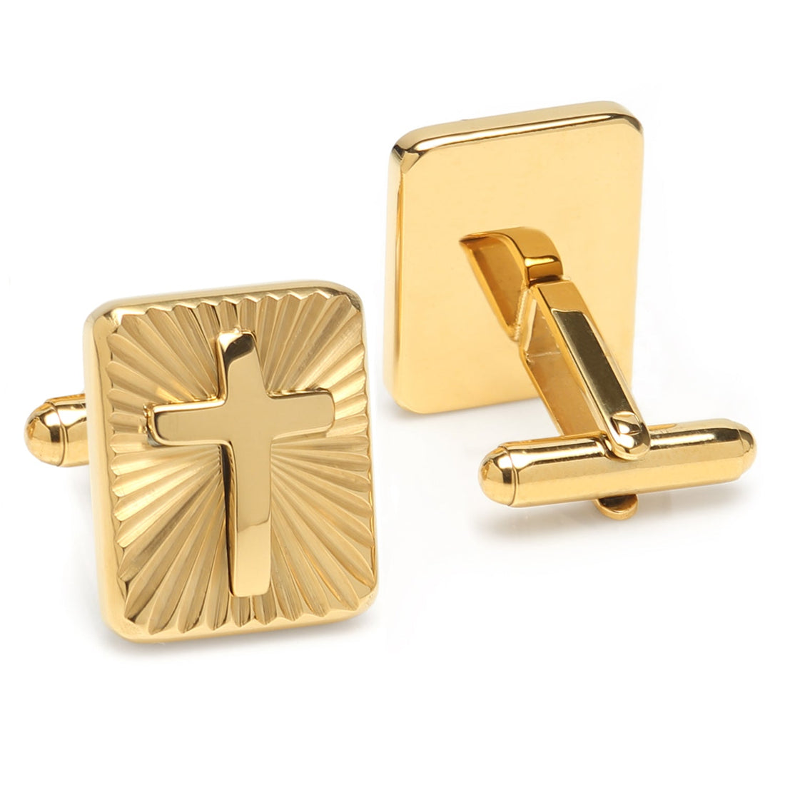 Radiant Cross Gold Sterling Silver Cufflinks by Cufflinks.com