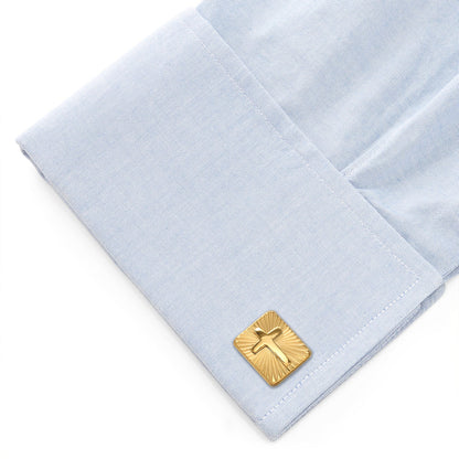 Radiant Cross Gold Sterling Silver Cufflinks by Cufflinks.com