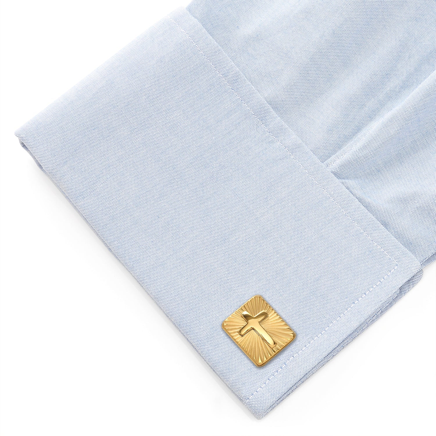 Radiant Cross Gold Stainless Steel Cufflinks by Cufflinks.com