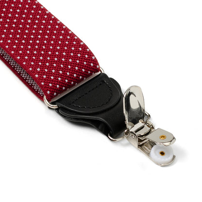 Maroon Dot Convertible Suspenders by Cufflinks.com