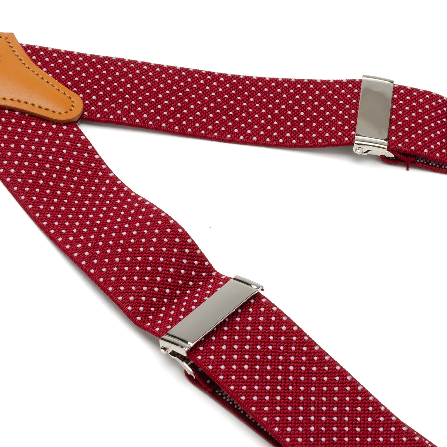 Maroon Dot Convertible Suspenders by Cufflinks.com